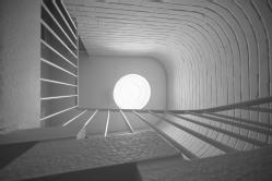Looking up the staircase