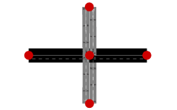 SUMO network definition of simple pedestrain crossing