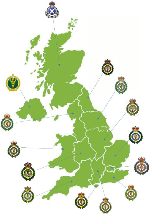 Map - ambulance services