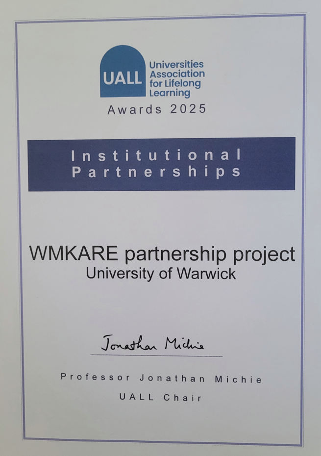 Award certificate