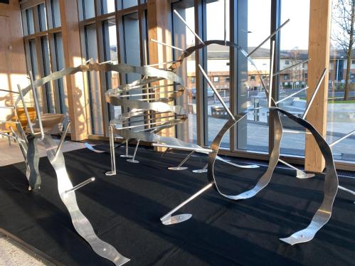 Aluminium unravelling DNA Sculpture in IBRB