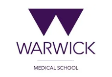 Logo for Warwick Medical School featuring a stylised purple “W” above the text “WARWICK” in uppercase, with “MEDICAL SCHOOL” written in smaller letters below on a light background.