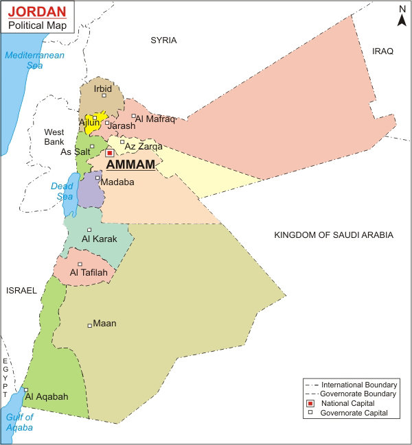Map of Jordan