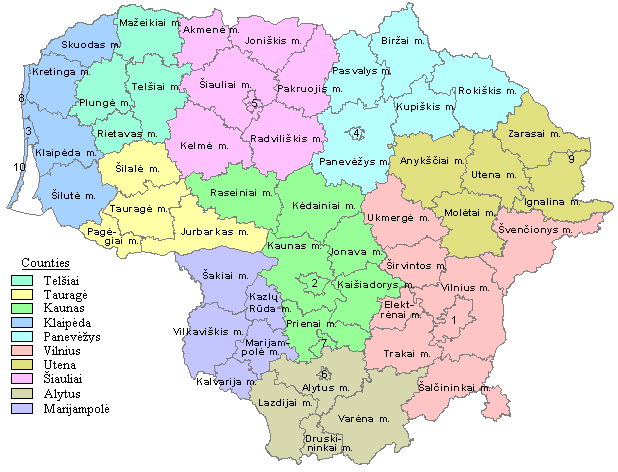 Map of Lithuania