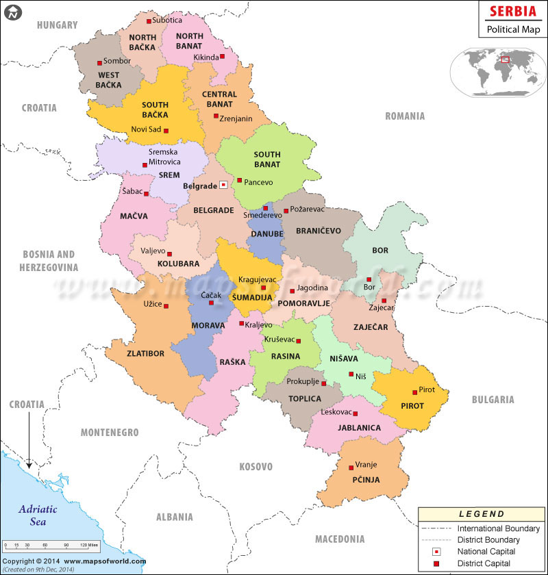 Map of Serbia