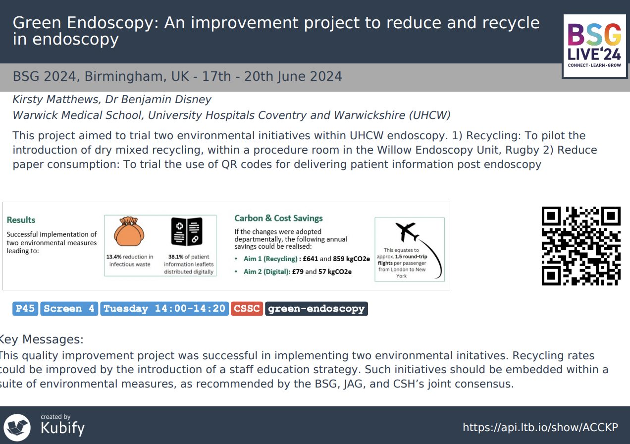 Green Endoscopy Conference Presentaitno Poster