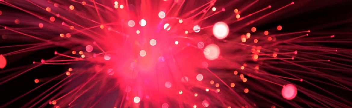 Abstract image with red bokeh lights