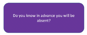 Do you know in advance you will be absent?