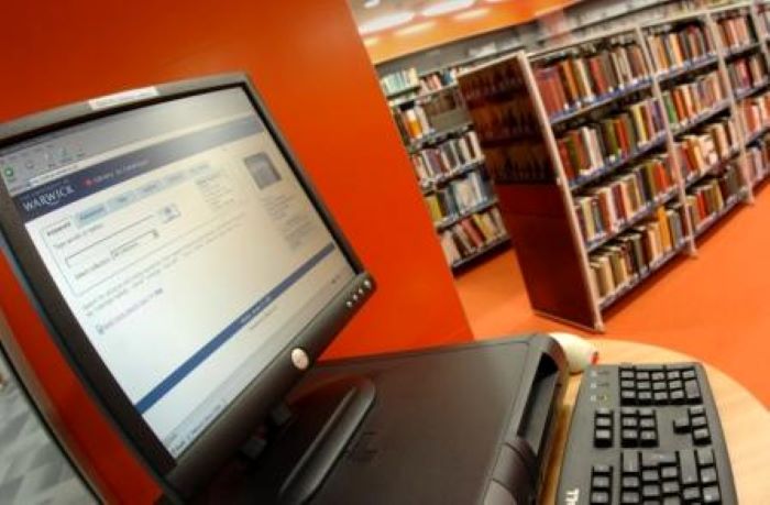 image of computer in library