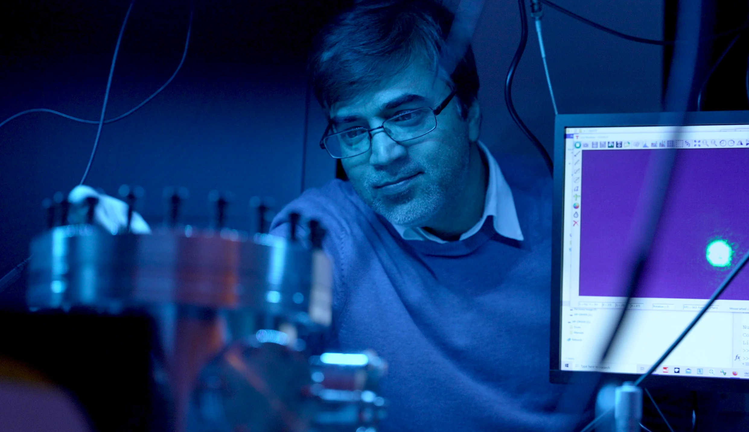 Professor in lab