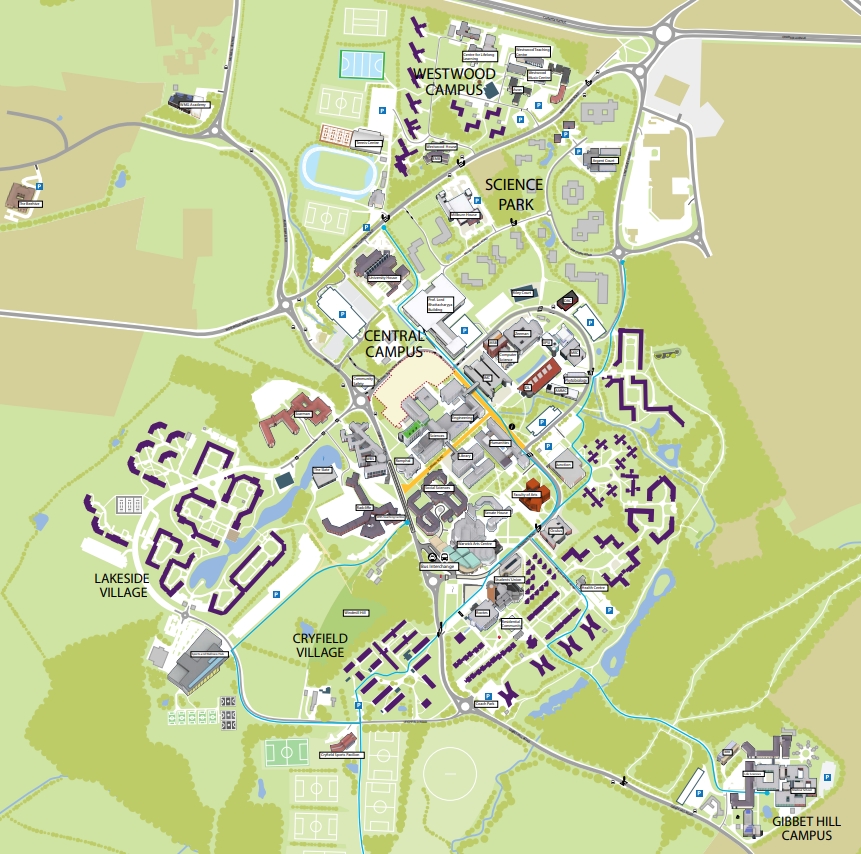Map of Warwick University campus