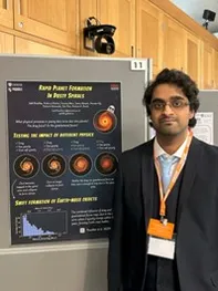 Sahl presenting his poster at the event 