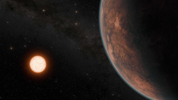 Artist impression of Gliese 12 and its orbiting Earth-like planet
