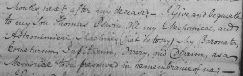 Extract from the will of John Oswin of Coventry (1800)