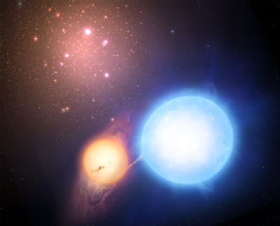 Binary stars in a globular cluster (credit: Warwick Uni/Mark Garlick)