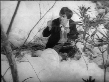 Patrick Troughton's Doctor gathers a sample of the martian fungus areoforming Earth
