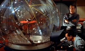 The astronavigation area - in the form of a large transparent sphere - in the film Forbidden Planet