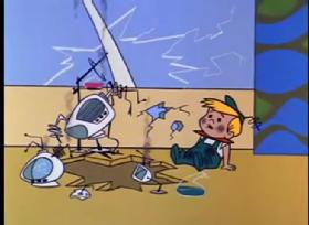 Elroy, somewhat blackened after a mishap with his uranium mixture in The Jetsons episode The Flying Suit