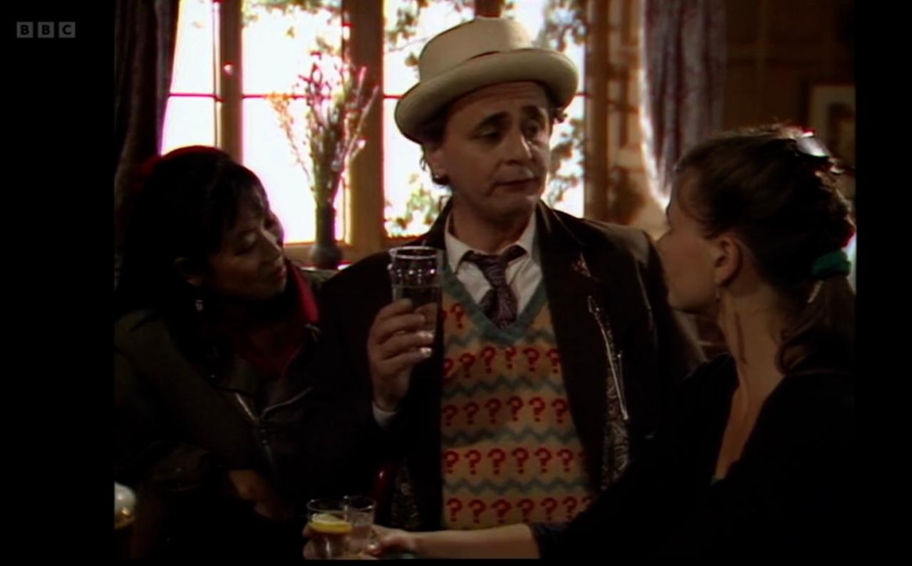 The Doctor teaches his young friends in Doctor Who serial "Battlefield". source: BBC iPlayer