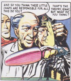 A comic panel showing Professor Isaac Bronstein
