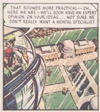 A comic panel showing an aerial view of Herstmonceux observatory