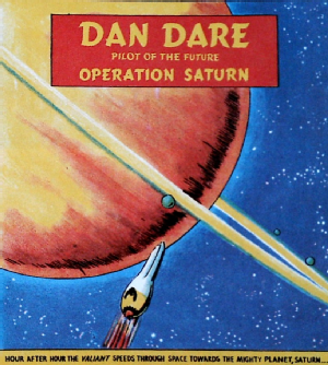 A header image from a Dan Dare edition in Operation Saturn, published 2nd April 1954