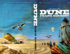 Cover of Dune by Frank Herbert showing environment of Arrakis
