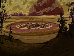 Vulcan's desert environment and protected cities in Star Trek Animated series episode Yesteryear