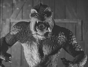 Image from film 20 Million Miles To Earth, showing the saurian creature.
