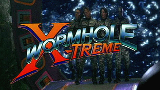 Publicity image for Wormhole X-treme, the fictional show within-a-show from Stargate SG-1. source: gateworld.net