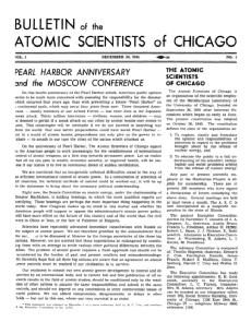 First page of the first issue of the Bulletin of Atomic Scientists