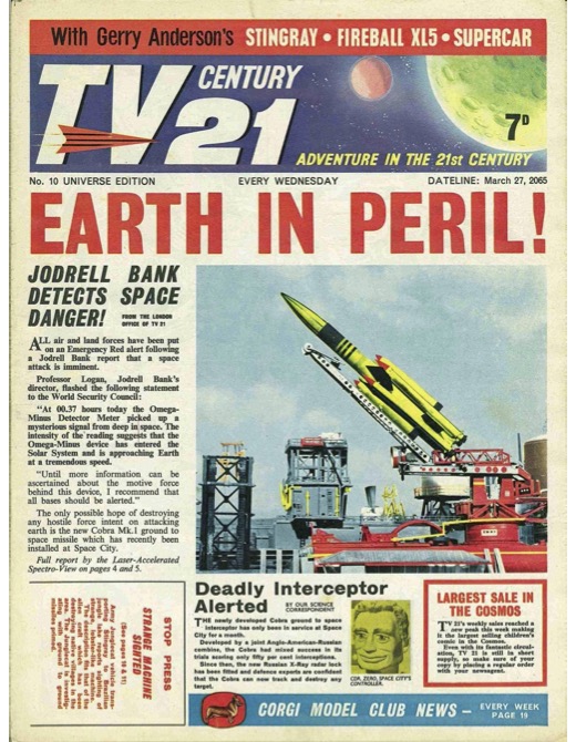 Cover story of TV Century 21 comic number 10 in 1965