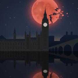 The illustration for the BBC radio drama Red Moon