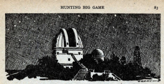 Illustration of Mount Palomar in the Astounding SF article Hunting Big Game