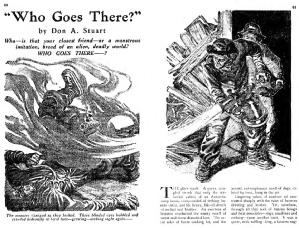 The opening illustration for Who Goes There in Astounding SF magazine (1938)