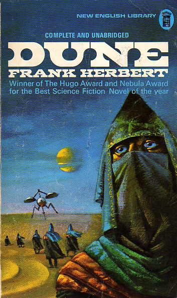 Book cover for Dune by Frank Herbert. source: isfdb