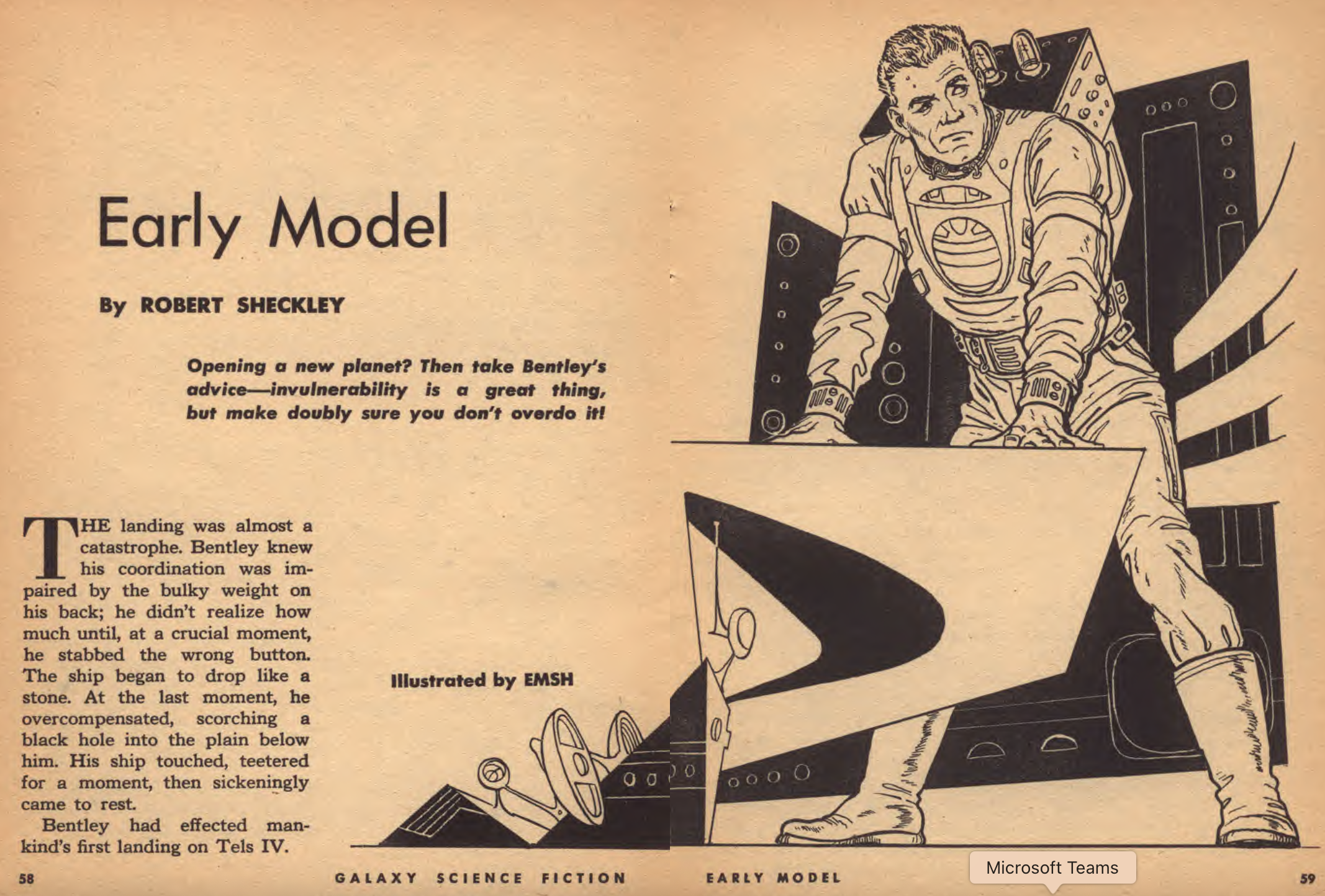 Illustration for Early Model from Galaxy magazine, illustrated by EMSH. source: archive.org