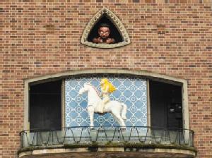 The Lady Godiva and Peeping Tom in central Coventry