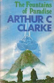 Book cover of The Fountains of Paradise by Clarke, Gollancz edition, 1979, source: isfdb