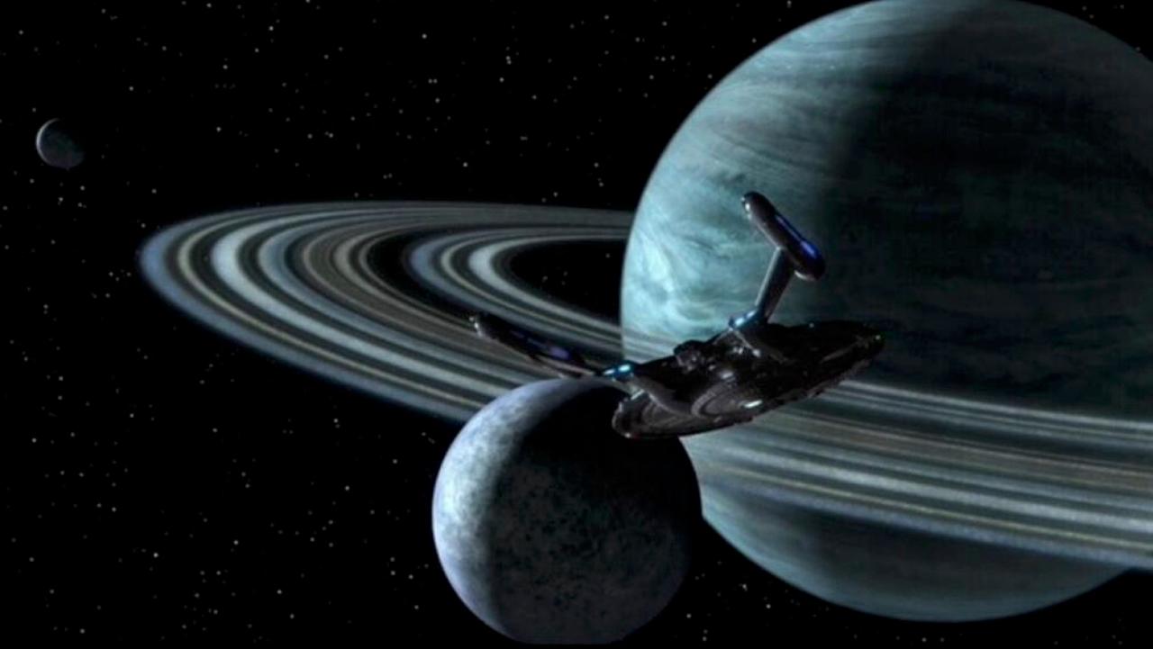Exomoon Andoria and its gas giant primary in Star Trek Enterprise "The Aenar".