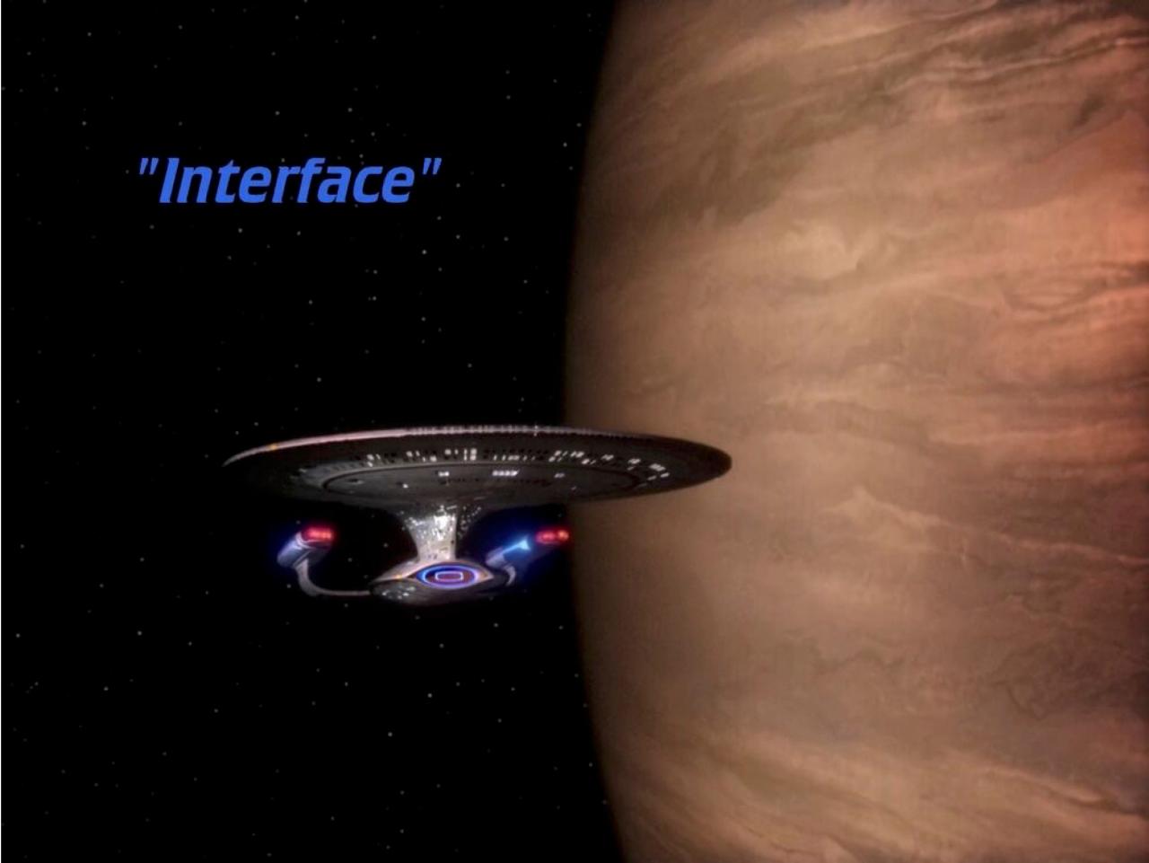A gas giant from Star Trek TNG episode "Interface"
