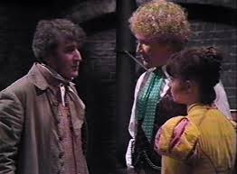 George Stephenson (Gawn Grainger) meets the Doctor and Peri in Mark of the Rani
