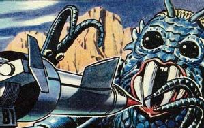 Thunderbird 1 confronts a rather unlikely Venusian swamp monster in Thunderbirds comic story Solar Danger