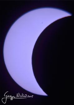 Image of the Sun during the eclipse taken by a Nikon D3100 mounted on a Skywatcher telescope