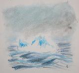 Icebergs Fog 1, pastels