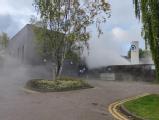 Liquid nitrogen refill outside Millburn House