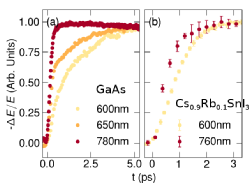 THz conductivity dynamics of GaAs and CsSni3