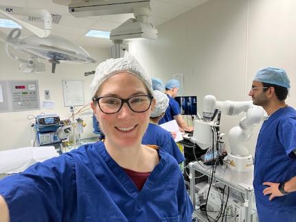 Emma in UHCW operating theater