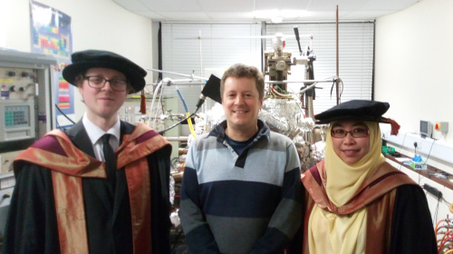 PhD graduands in the lab