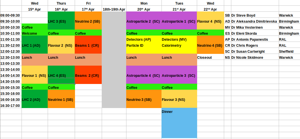 Warwick Week Timetable 2026